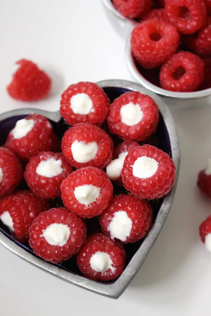 Healthy Delicious Snacks
 Yogurt filled raspberries a delicious and healthy snack