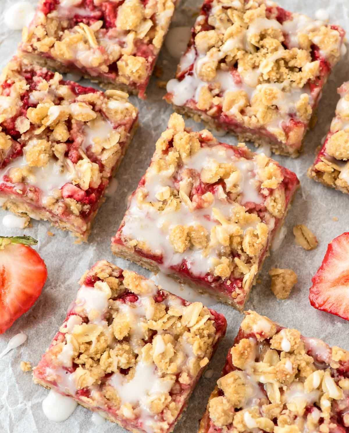 Healthy Dessert Snacks
 Healthy Strawberry Oatmeal Bars Recipe