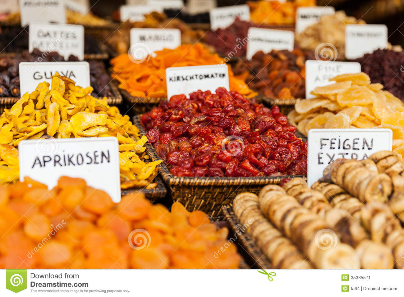 Healthy Dry Snacks
 Healthy Eating Dried Fruit Snack At Food Market Stock