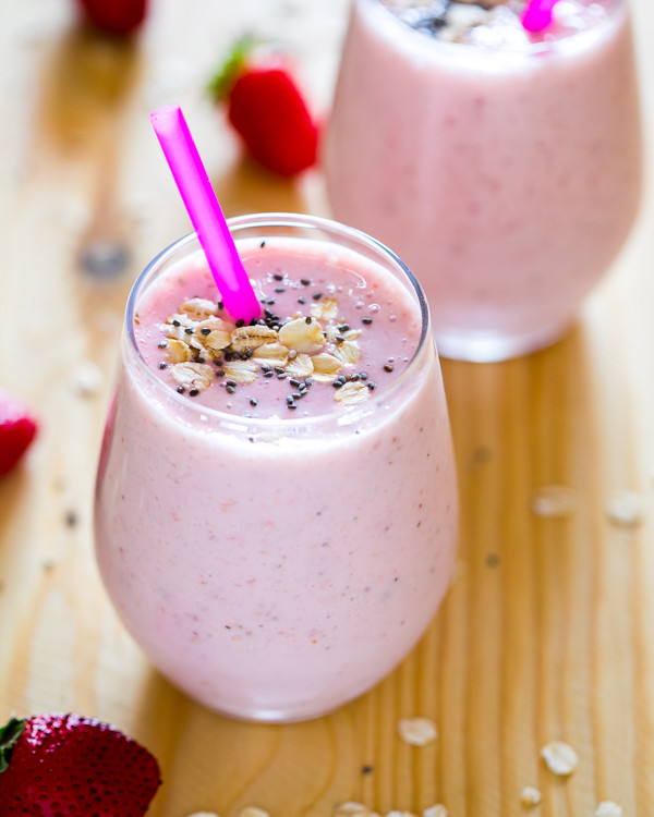 Healthy Filling Smoothies
 Strawberry Oatmeal Breakfast Smoothie Recipe