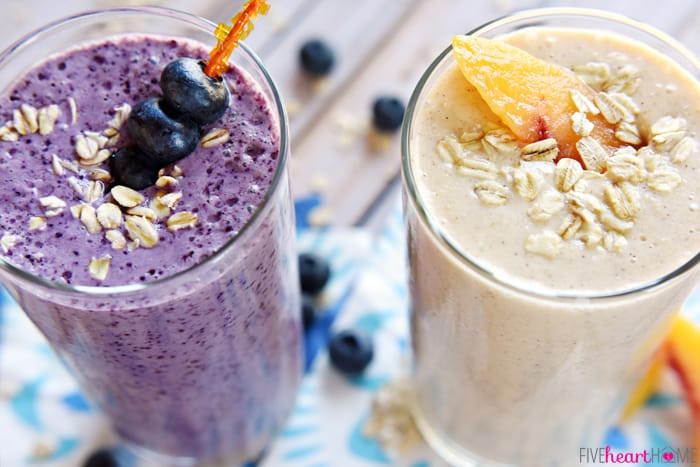 Healthy Filling Smoothies
 Healthy Oat Smoothies Blueberry Muffin & Peach Cobbler