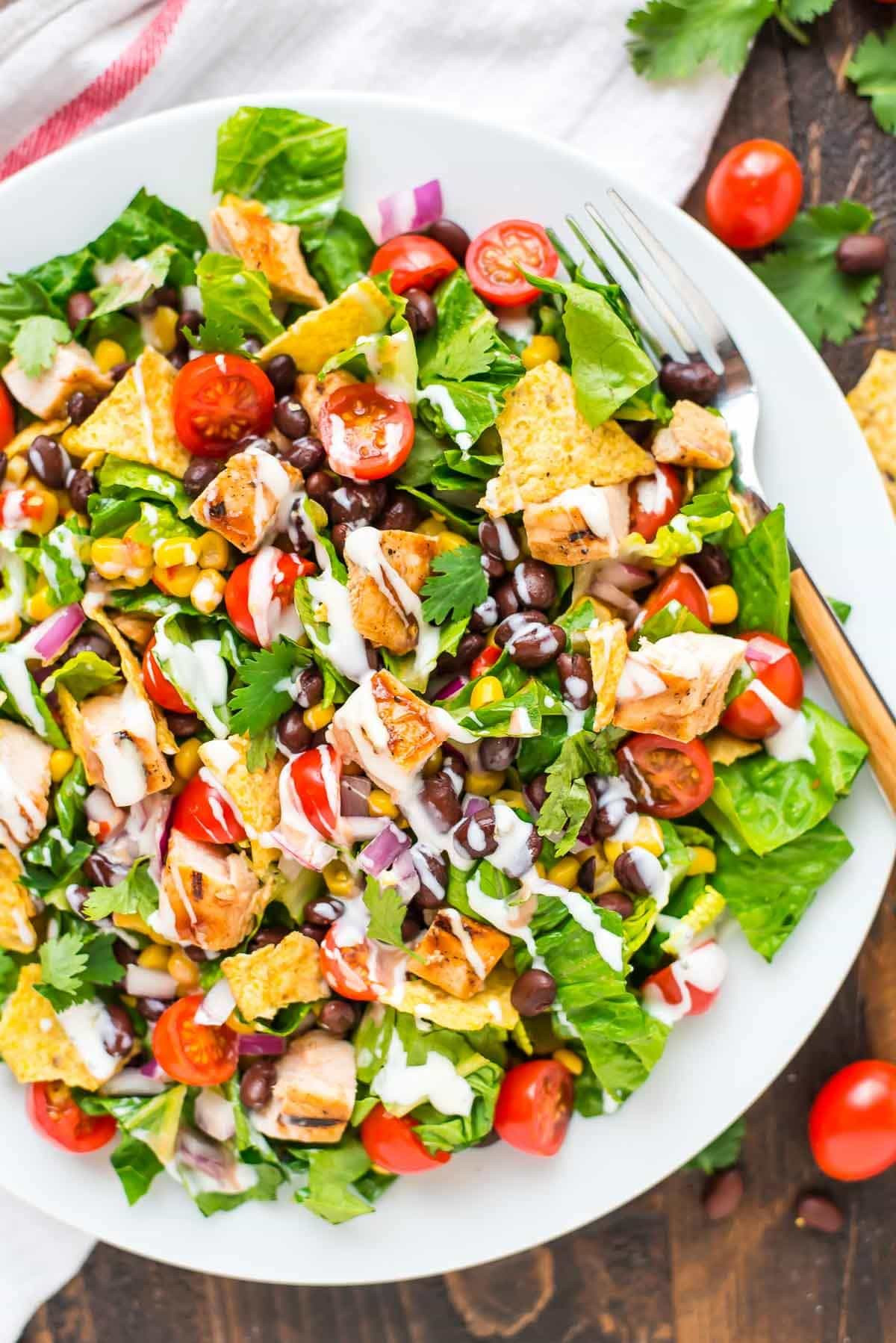 Healthy Grilled Chicken Salad Recipe
 BBQ Chicken Salad with Creamy Ranch