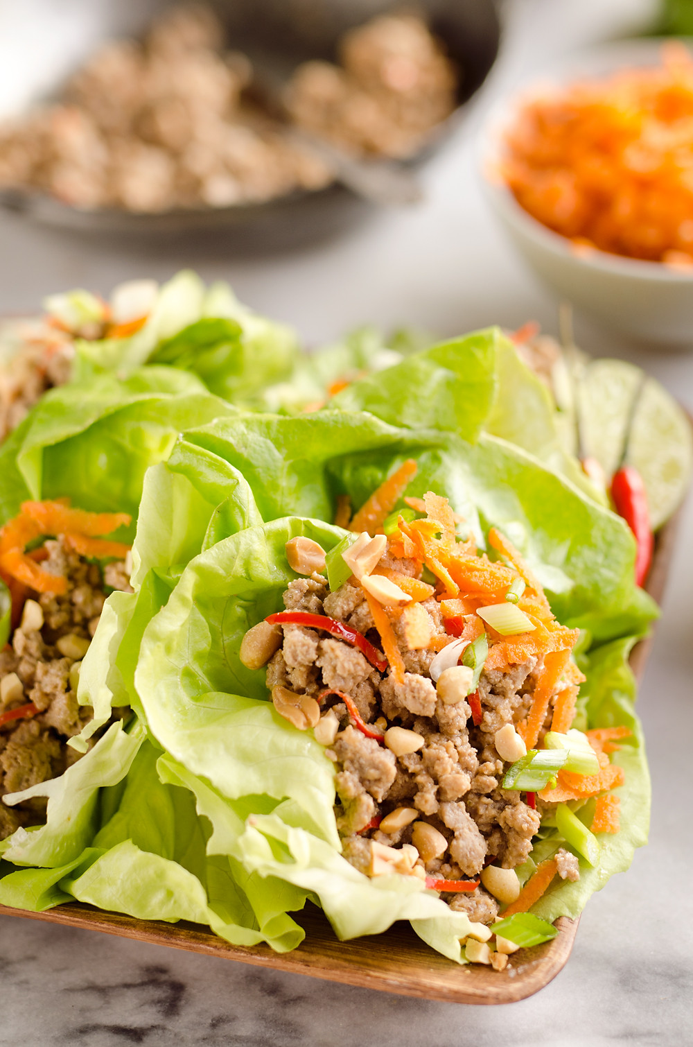 Healthy Light Dinners
 Turkey Thai Peanut Lettuce Wraps