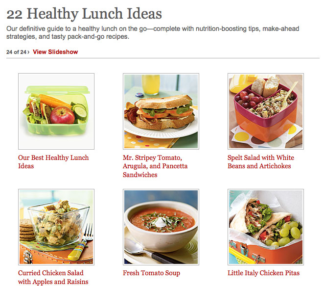Healthy Light Lunches
 22 Healthy Lunch Ideas