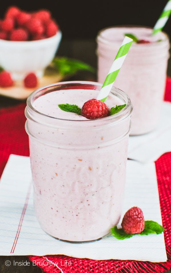 Healthy Morning Smoothies
 Adding frozen fruit yogurt and protein powder makes this