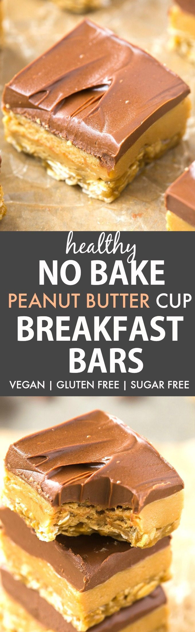Healthy Peanut Butter Breakfast
 Healthy No Bake Peanut Butter Cup Breakfast Bars Vegan