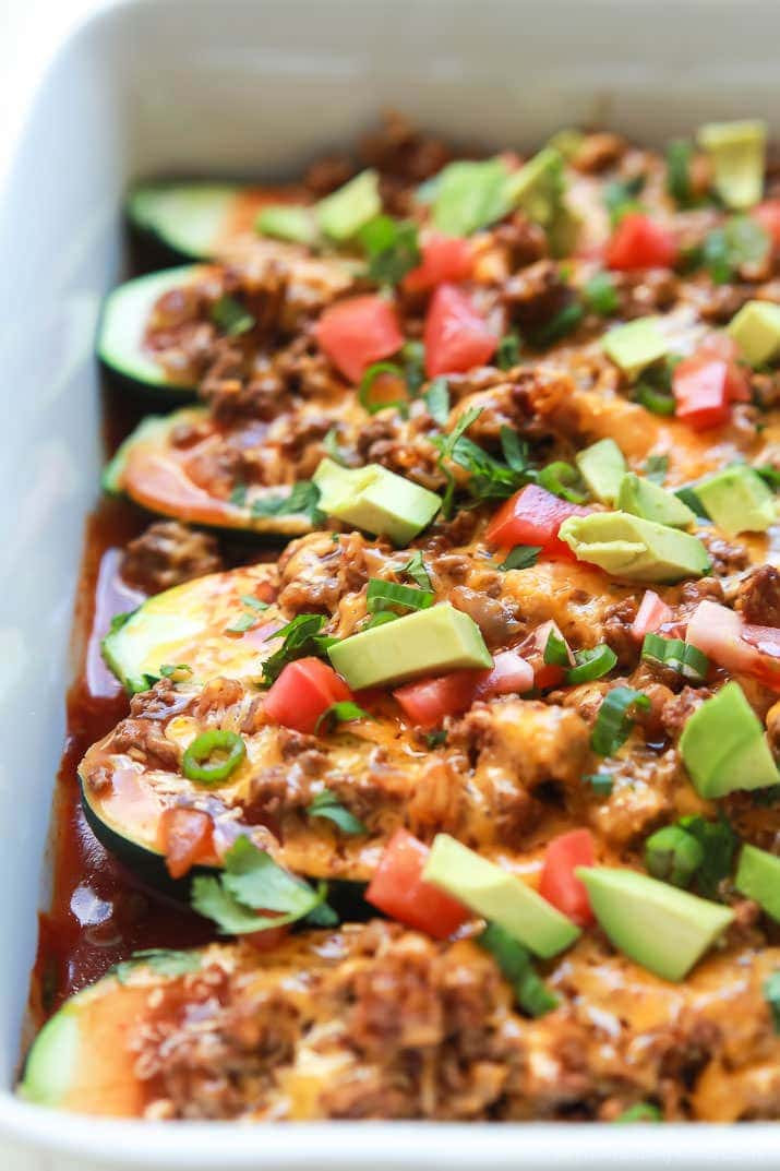 Healthy Recipes For Ground Beef
 Ground Beef Enchilada Zucchini Boats