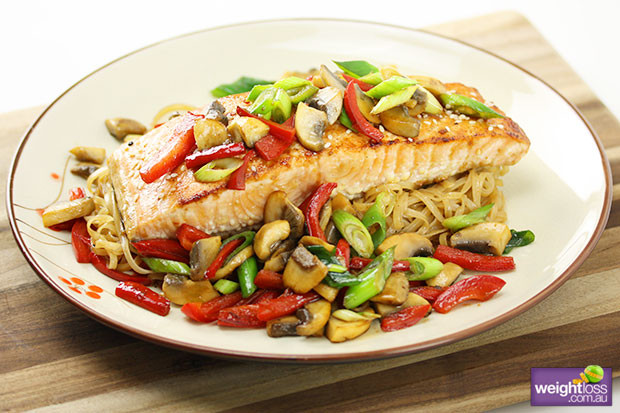 Healthy Salmon Recipes For Weight Loss
 Glazed Salmon with Noodles