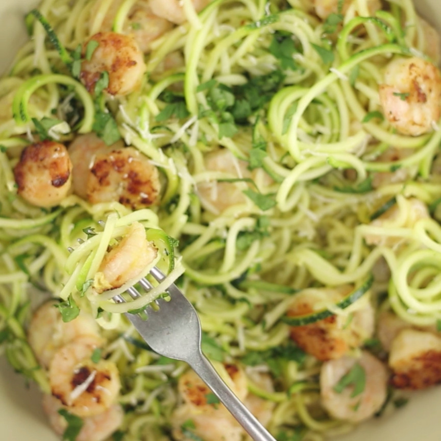 Healthy Shrimp Recipes Low Carb
 e Pot Spiralized Zucchini Shrimp Scampi