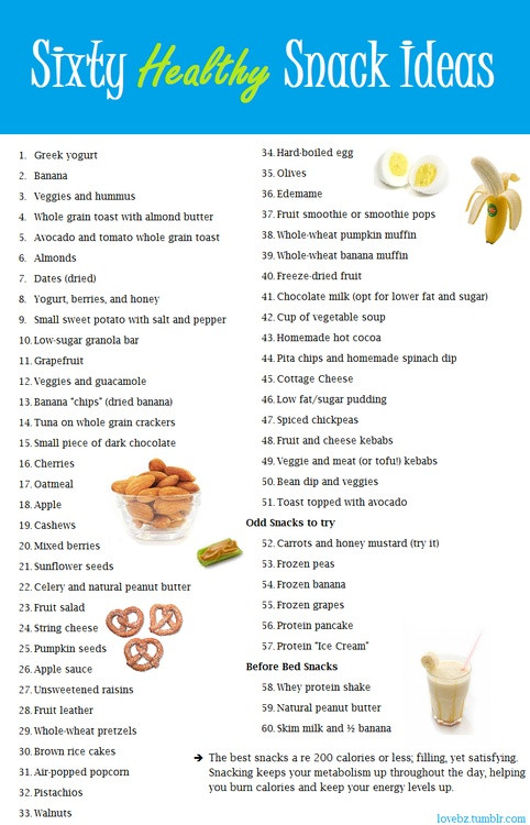 Healthy Snacks On The Go For Weight Loss
 60 Healthy Snack Ideas