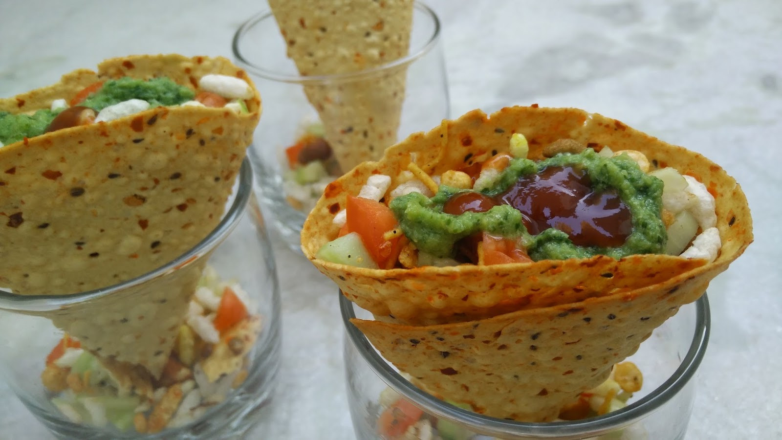 Healthy Snacks Recipes Indian
 Masala Papad Cones Recipe Indian Snacks Healthy Kadai