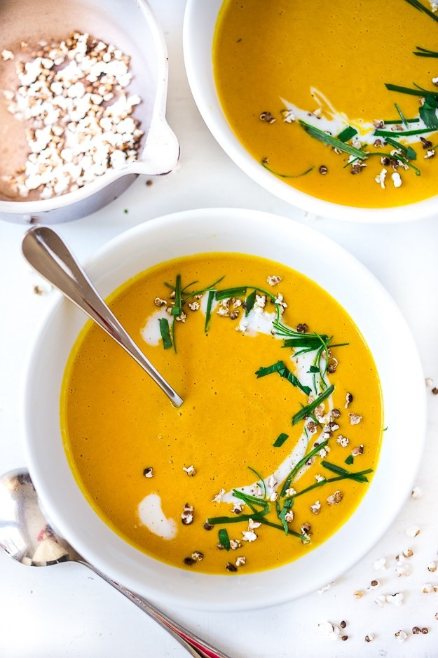 Healthy Sweet Potato Soup
 Thai Sweet Potato Soup w Lemongrass and Ginger