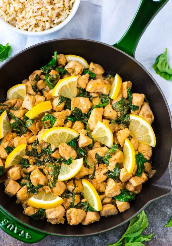 Healthy Veal Recipes
 Basil Chicken with Lemon and Spinach