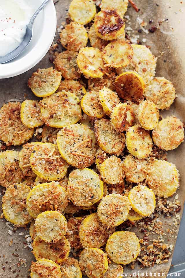 Healthy Yellow Squash Recipes
 Garlic Parmesan Yellow Squash Chips Recipe