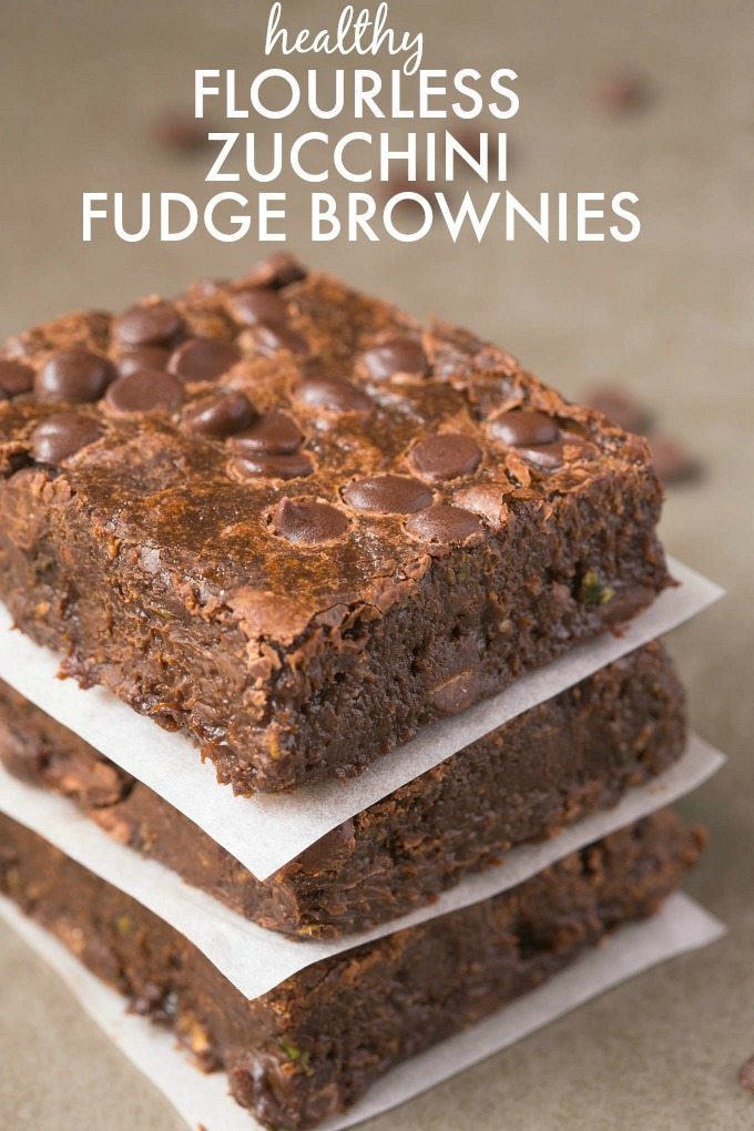 Healthy Zucchini Brownies
 Healthy Flourless Zucchini Fudge Brownies