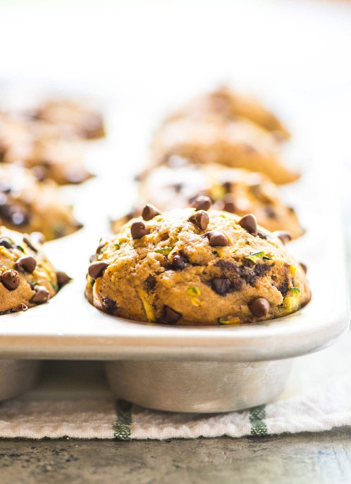 Healthy Zucchini Muffins
 Healthy Zucchini Muffins with Chocolate Chips