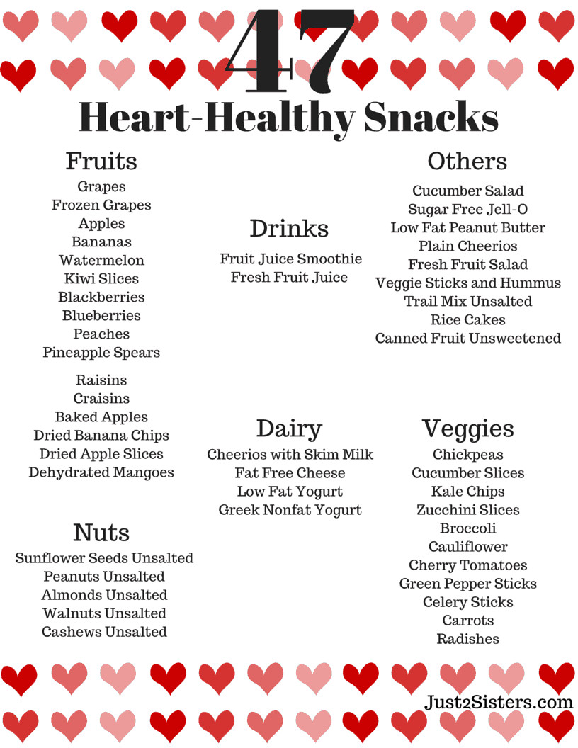 Heart Healthy Breakfast Menu
 47 Heart Healthy Snack Ideas Just 2 Sisters