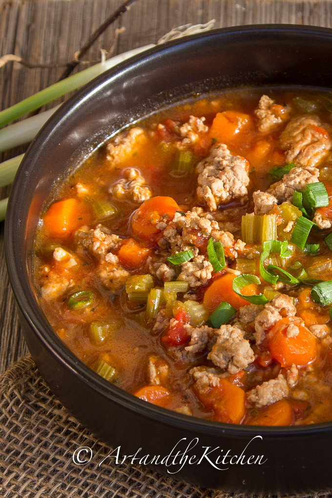 Heart Healthy Ground Turkey Recipes
 Italian Turkey Burger Soup