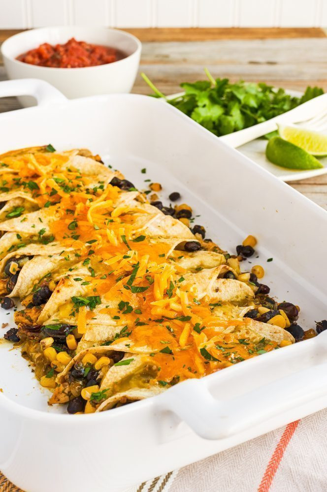 High Fiber Dinners
 High Fiber Chicken and Black Bean Enchiladas Hello