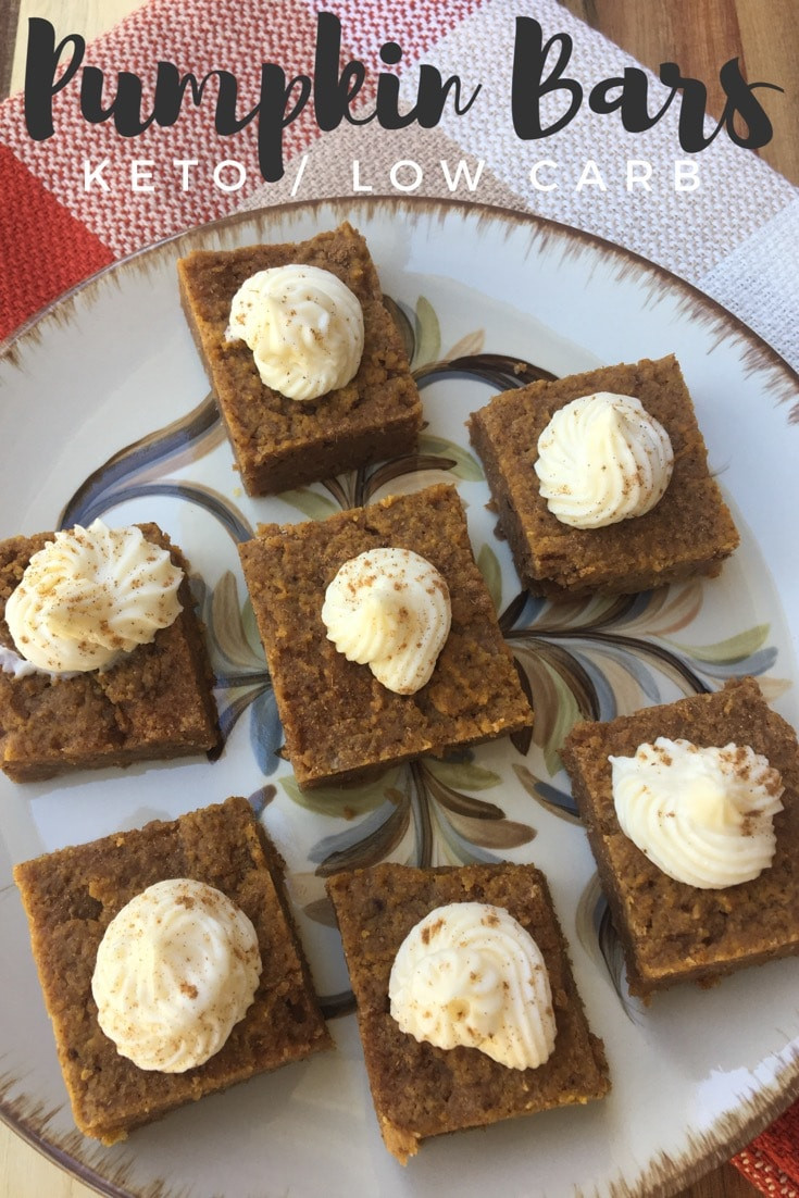 High Fiber Keto Recipes
 Pumpkin Bars keto low carb Kasey Trenum