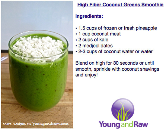 High Fiber Smoothies Recipes
 High Fiber Coconut n Greens Smoothie Young and Raw