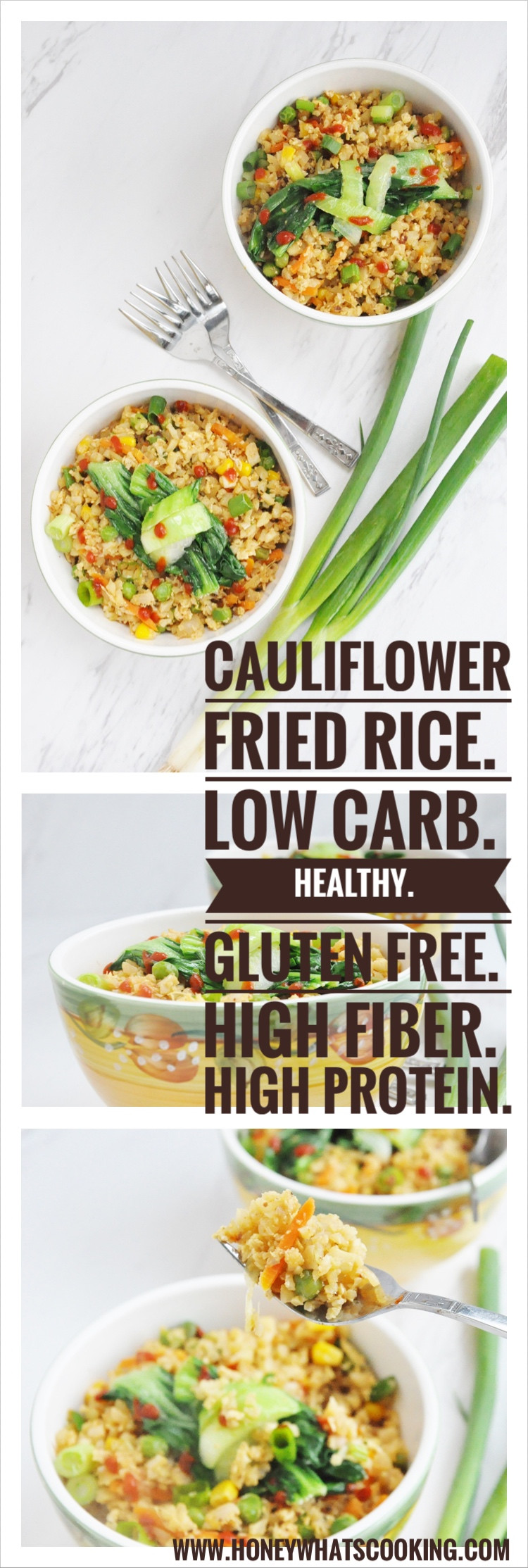 High Protein High Fiber Recipes
 Cauliflower Fried Rice low carb high protein gluten
