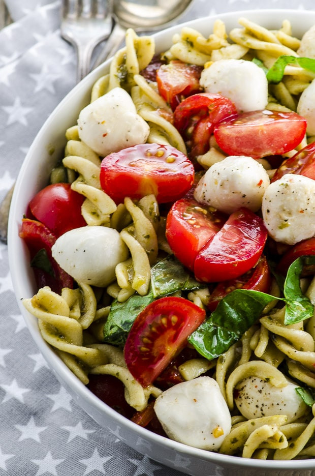 High Protein Vegetarian Salad
 High Protein Caprese Pasta Salad May I Have That Recipe