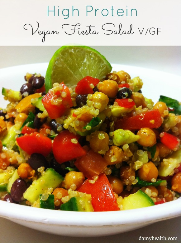 High Protein Vegetarian Salad
 High Protein Vegan Fiesta Salad