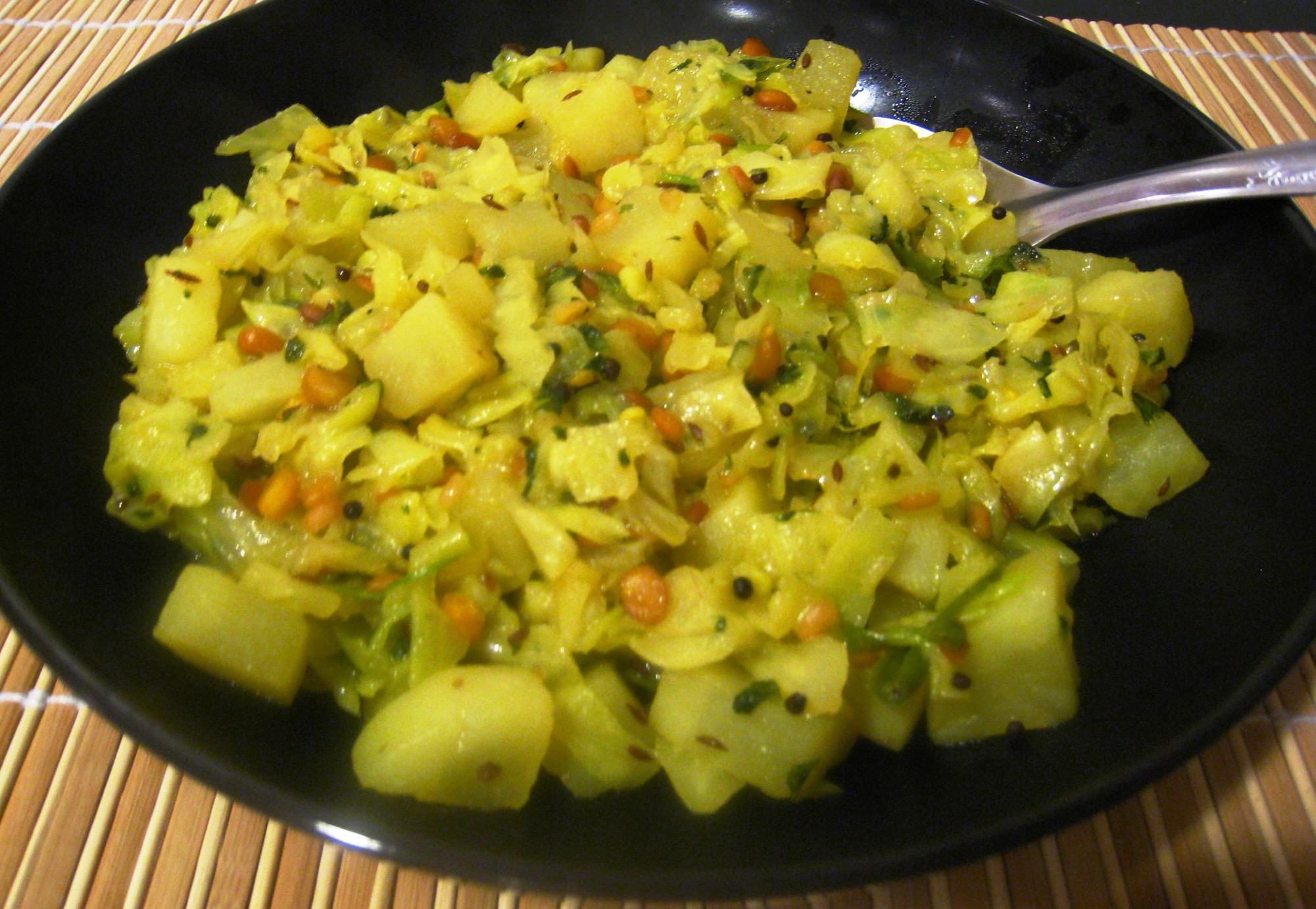 Indian Vegetarian Cabbage Recipes
 Cabbage Potato Curry