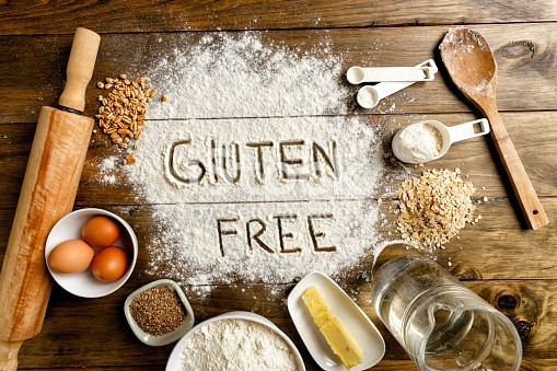 Ingredients In Gluten Free Bread
 Gluten Free Bread Ingre nts And Utensils Wood Frame