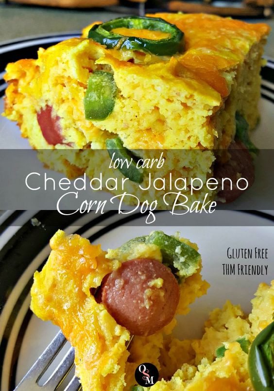 Is Corn Low Carb
 Low Carb Cheddar Jalapeno Corn Dog Bake THM Friendly