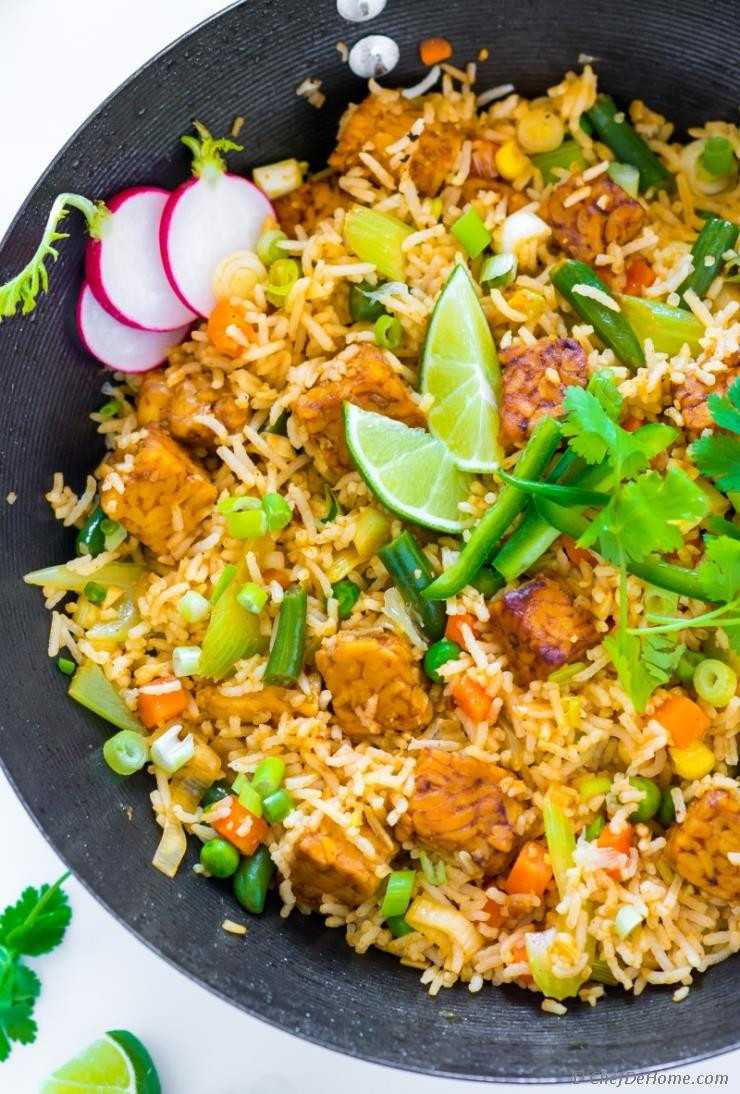 Is Fried Rice Vegan
 Vegan Fried Rice with Sriracha Tempeh Recipe