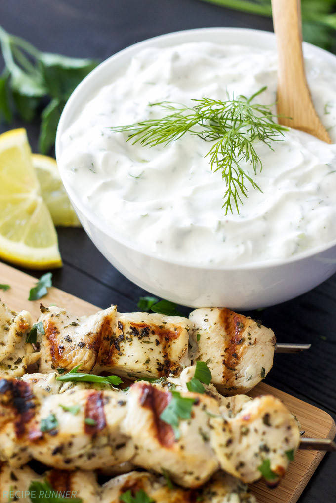 Is Tzatziki Sauce Healthy
 Greek Lemon Chicken Skewers with Tzatziki Sauce Recipe