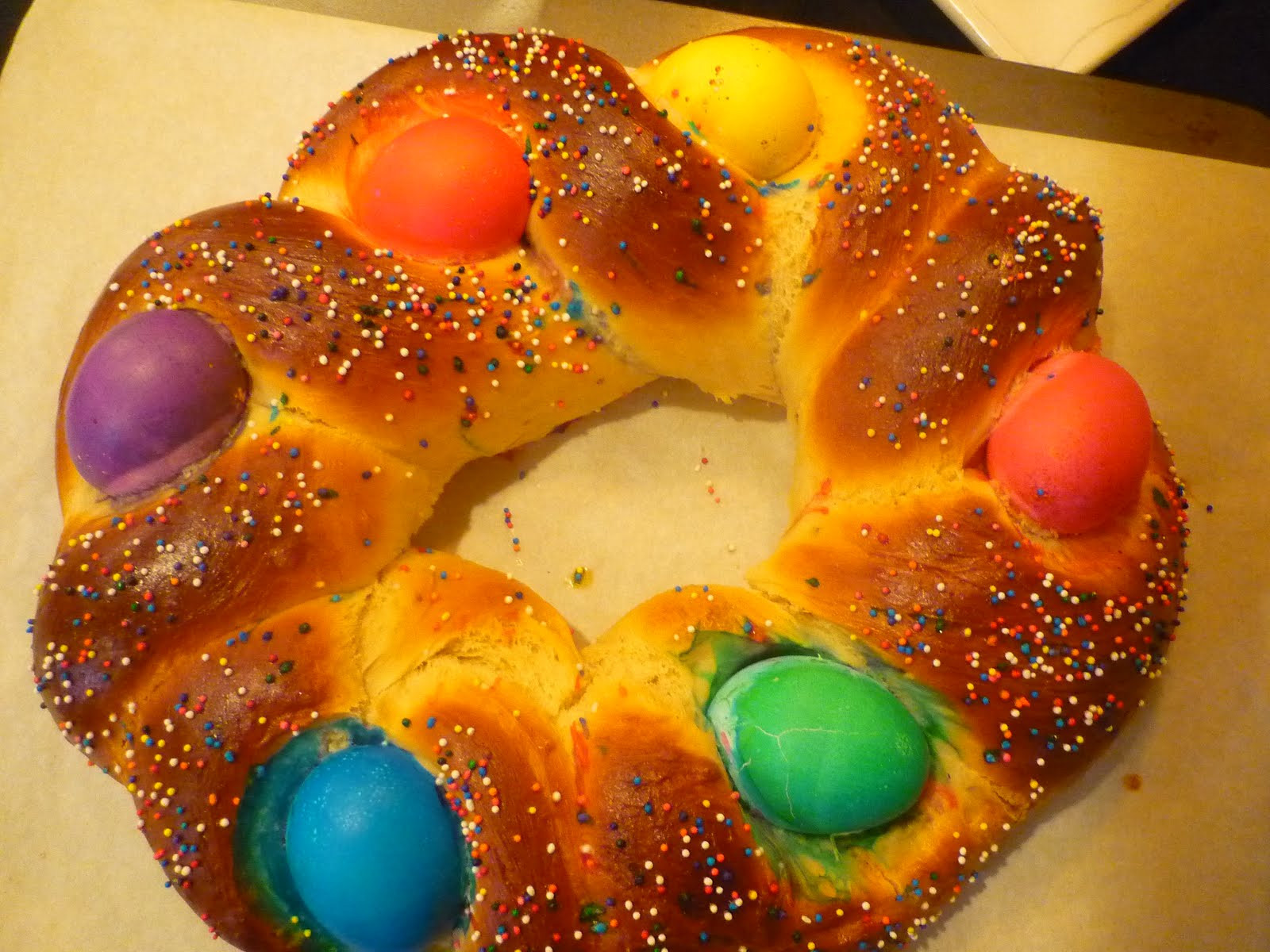 Italian Easter Bread With Hard Boiled Eggs
 Eat A Plant Buona Pasqua with Italian Easter Bread