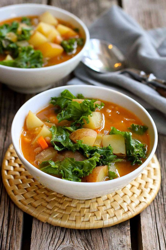 Kale Recipes Vegetarian
 Vegan Potato Soup Recipe with Beans & Kale Cookin Canuck