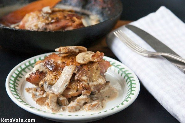 Keto Baked Chicken Thighs
 Chicken Thighs with Bacon Mushroom Sauce Low Carb Recipe