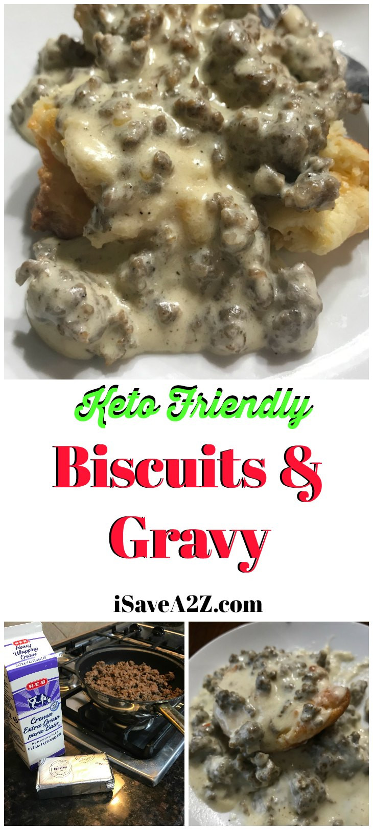Keto Biscuits And Gravy
 Keto Sausage Biscuits and Gravy Recipe iSaveA2Z