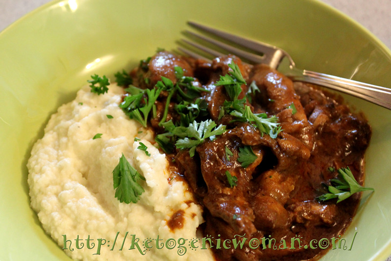 Keto Chicken Gravy
 Butter Chicken over Cauliflower Puree Ketogenic Woman