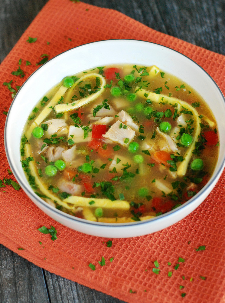 Keto Chicken Noodle Soup
 Keto Chicken Soup with Egg Noodles