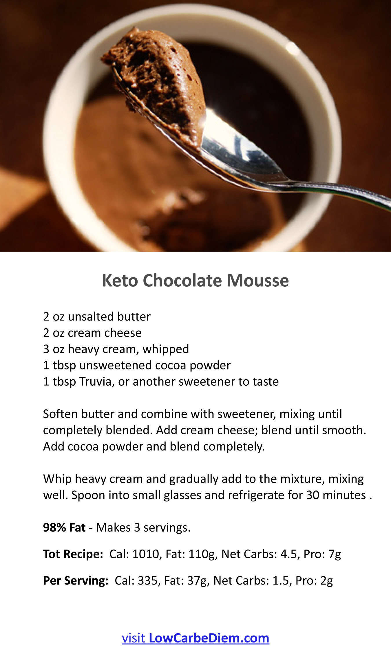 Keto Chocolate Mousse Recipe
 Healthy High Fat Low Carb Foods