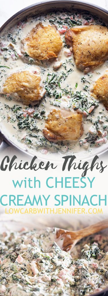Keto Crispy Chicken Thighs
 Keto Chicken Thighs with Creamed Spinach • Low Carb with