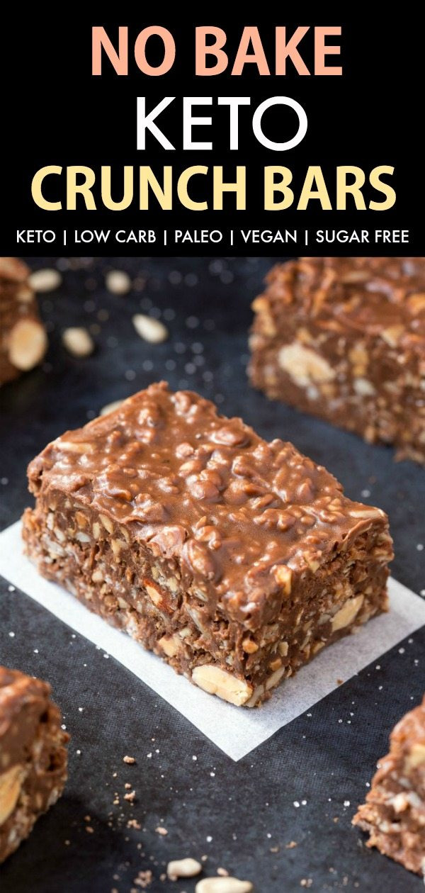 Keto Diet Bars
 Homemade Keto Chocolate Crunch Bars Paleo Vegan Low Carb