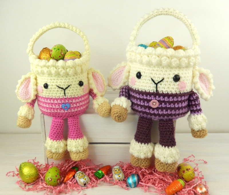 Lamb Easter Basket
 Rabbit and Lamb Easter Baskets crochet pattern