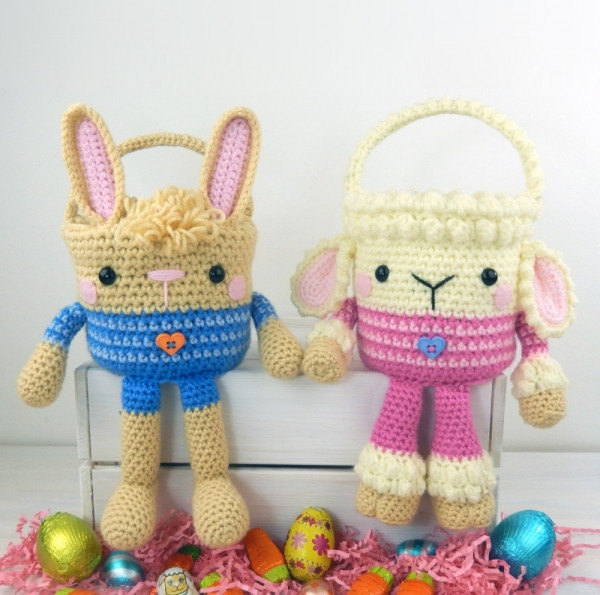 Lamb Easter Basket
 Rabbit and Lamb Easter Baskets crochet pattern