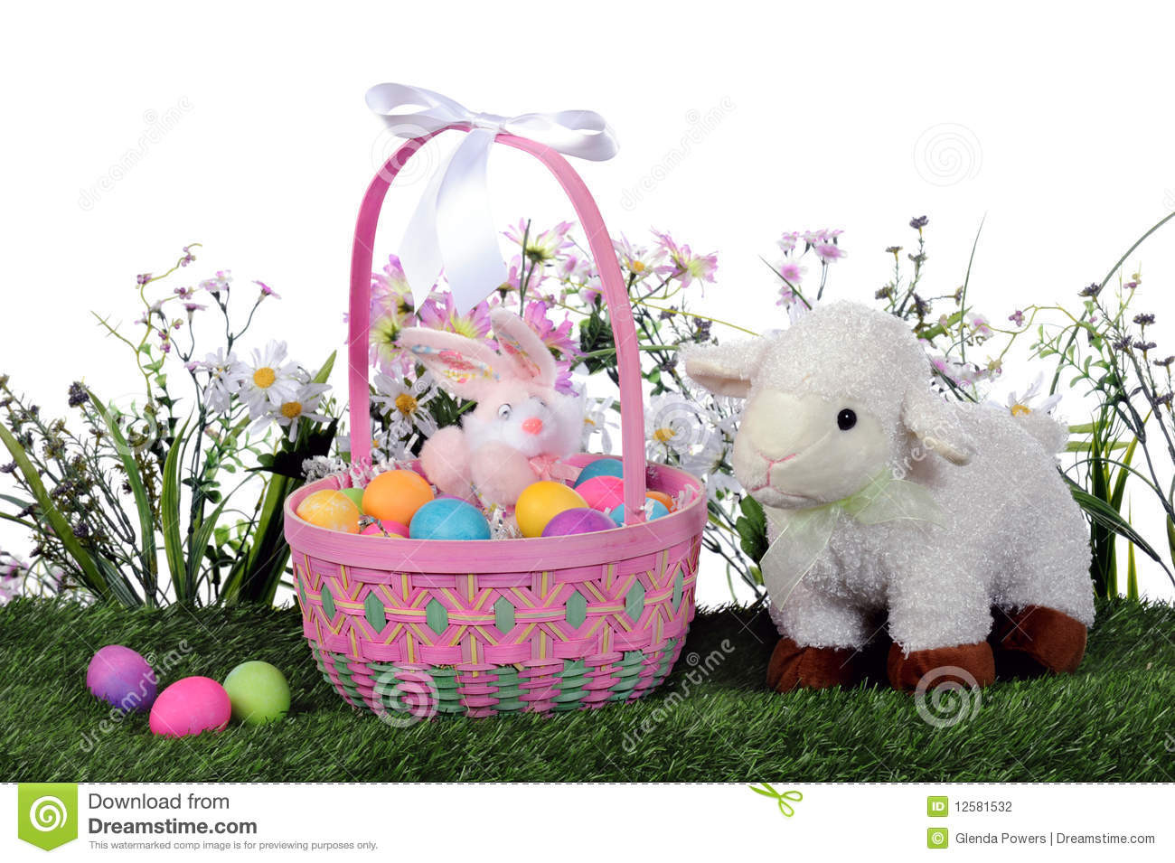 Lamb Easter Basket
 Easter Basket and Lamb stock photo Image of ribbon