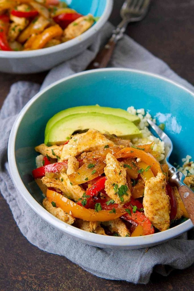 Low Calorie Chicken Fajitas
 Chicken Fajitas Cauliflower Rice Bowl Recipe Low Carb