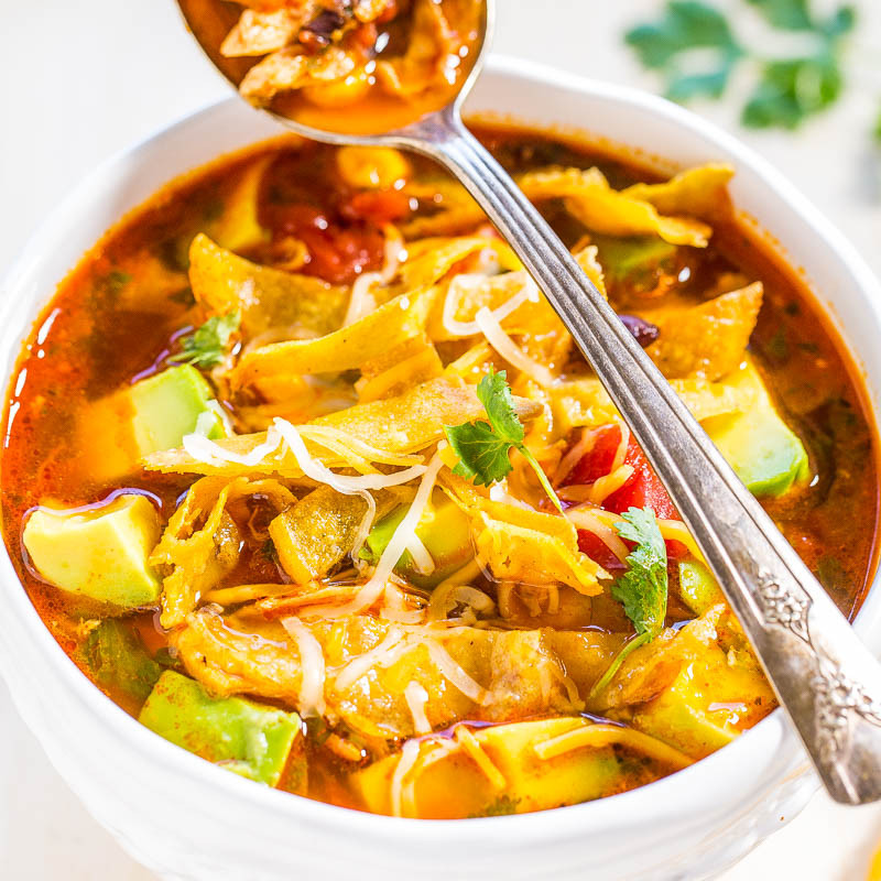 Low Calorie Chicken Tortilla Soup
 Easy 30 Minute Homemade Chicken Tortilla Soup Averie Cooks