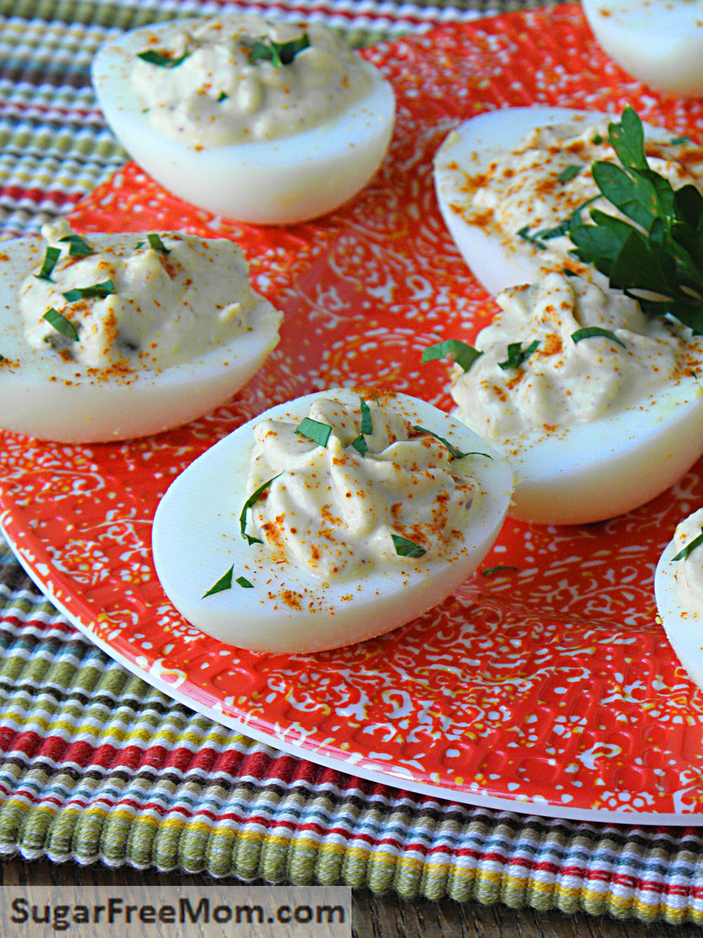 Low Calorie Deviled Eggs
 Lightened Up Mayo Free Deviled Eggs