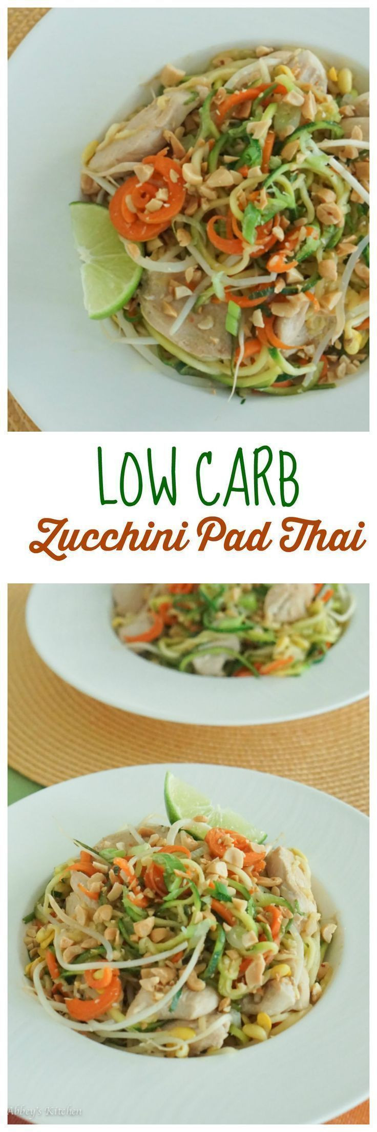 Low Calorie Pad Thai
 Zucchini Noodle Healthy Pad Thai