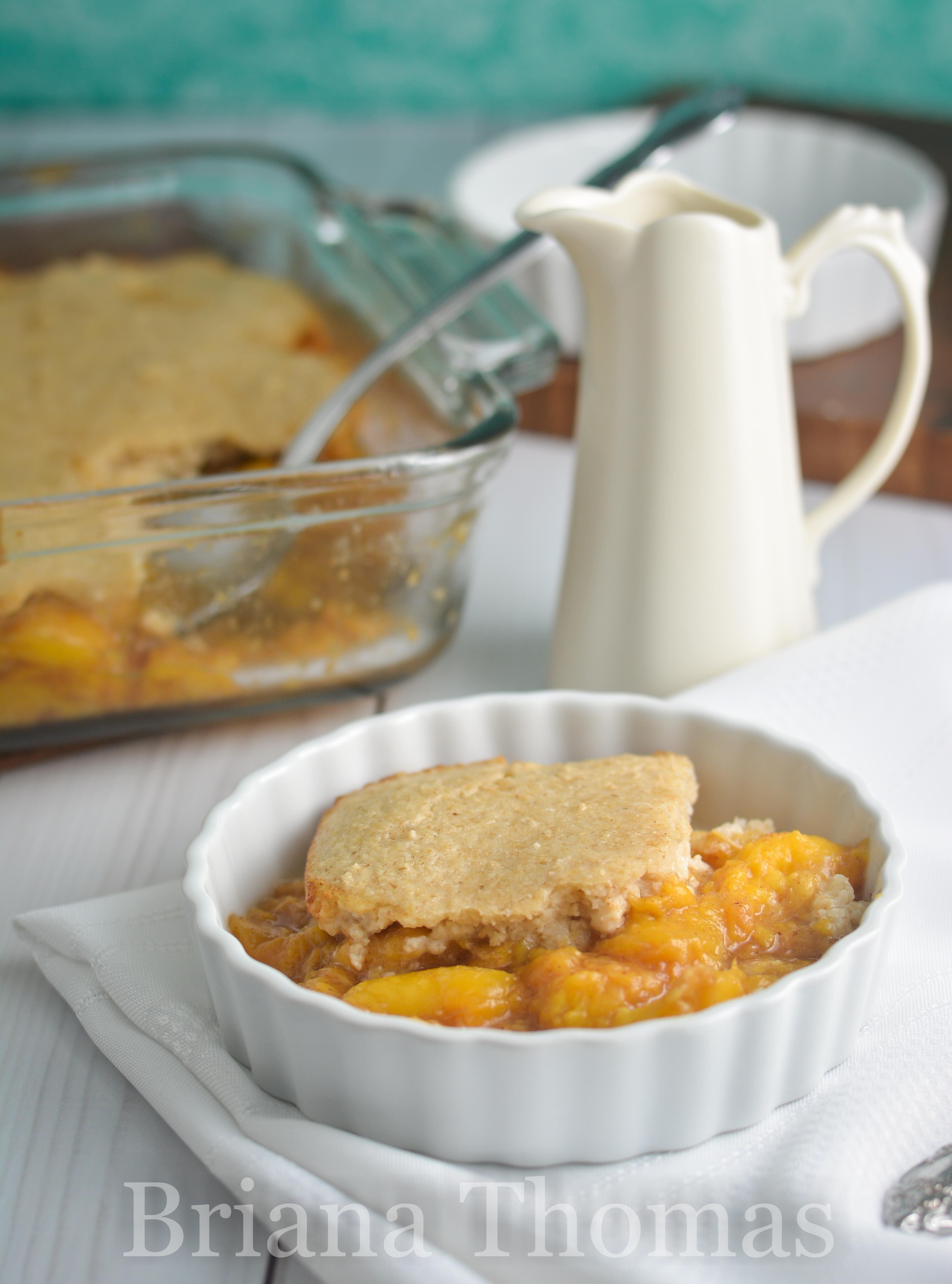 Low Calorie Peach Cobbler
 Peach Cobbler with Biscuit Topping no sugar added low